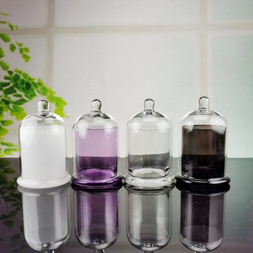 1PC Empty Glass Candle Jar Glass Dome Cloche Bell Jar for Scented Candle Making Kit Whosale Luxury Container 190ML/220ML