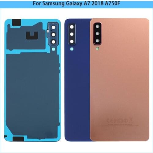 10PCS For Samsung Galaxy A7 2018 A750F SM-A750 Rear Back Cover Glass Door Housing Case Panel Replacement New A750 Battery Cover