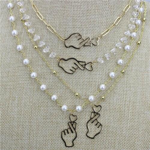 18inch 10pcs/lot New plated charm pendant necklace,shell/crystal chains with plating charm necklace,handmade necklace jewelry