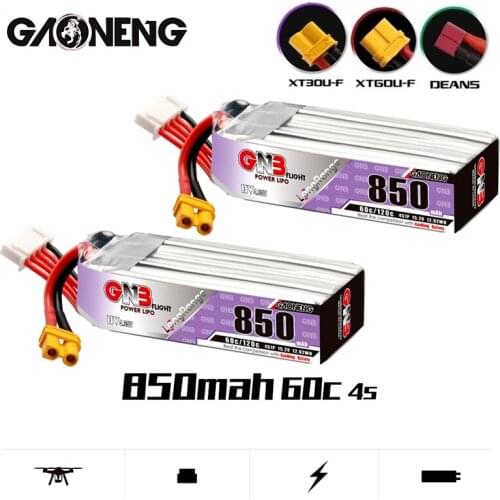 2Pcs GNB 15.2V 850mAh 60C/120C 4S HV Rechargeable LIPO Battery T/XT30U-F/XT60U-F Plug For RC Quadcopter FPV Racing DroneS Parts