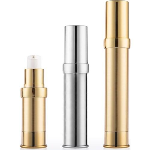 5ML 10ML 15ML 20ML 30ML 20PCS Gold Silver Vacuum Bottle Pump Airless Luxury Portable Cosmetic Lotion Empty Container