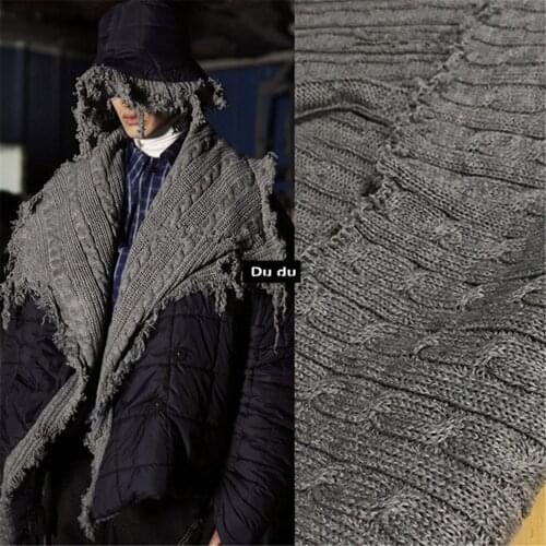 50*90cm Knitting Clothing Fabric Twist Braid Rugged Wool Thick Twisting Rope Sweater shape Design Fabric DIY