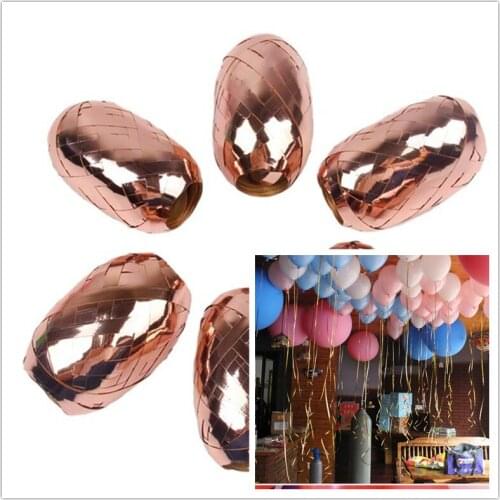 6PCS Foil Balloon Ribbon Rose Gold Balloon Rope Wedding Birthday Party Decoration Air Balloon Wrapping Tap Helium Balls
