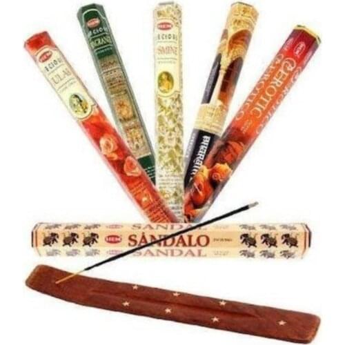 Incense 120 Pcs (6 Packs) Incense Stick Incense Boat Incense Burners Gift Set