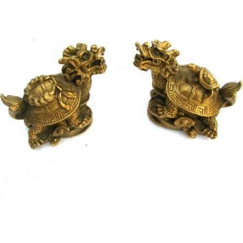 Pure copper dragon turtle home Fengshui Zhaocai dragon turtle town house decoration