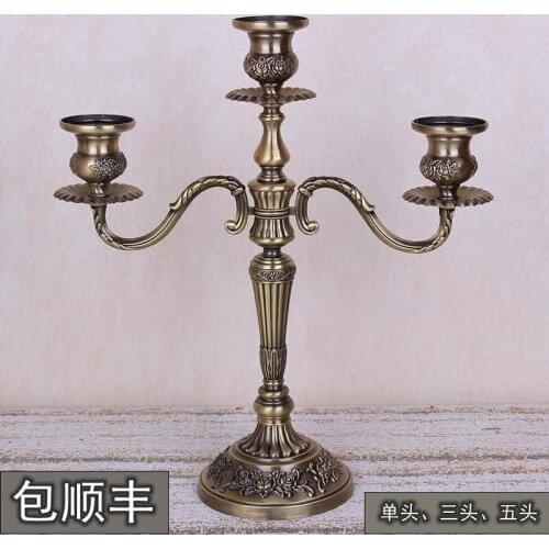 European American Candlestick Retro Metal Romantic Dinner Vintage Ornaments Luxury Decoration Maison Wedding Decoration ED50ZT