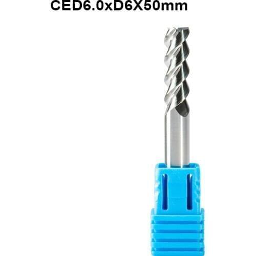 10pcs Aluminum HRC55 5mm 6mm 3F endmill solid carbide End mill Milling Cutter Alloy Tungsten Steel Tool Aluminum CNC Router Bit