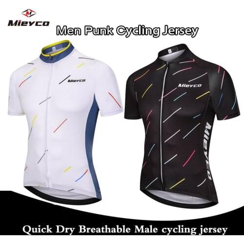 2PCS Mieyco Cycling Jersey Male 2020 Black White mesh short sleeve road bike racing shirt Breathable bicycle ridewear Quick Dry