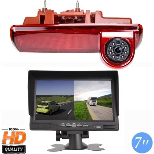 Freezzmi Car Brake Light Rear View Camera for Renault Trafic X82 Mk3 Opel Vivaro Nissan Primastar Talento + 7 inch Monitor Kit