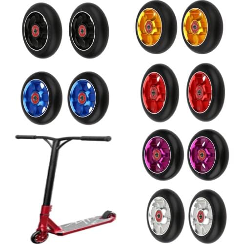 2pcs/set Aluminum Alloy 100mm Pro Stunt Scooter Wheels with Bearing Kick Scooters Scooter Parts Wheels Replacements Accessories