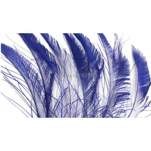 Royal Blue Feathers,100Pcs/Lot-Dark Blue Peacock Swords Cut Feathers,25-30cm long,Peacock Feathers for Wedding diy Decoration
