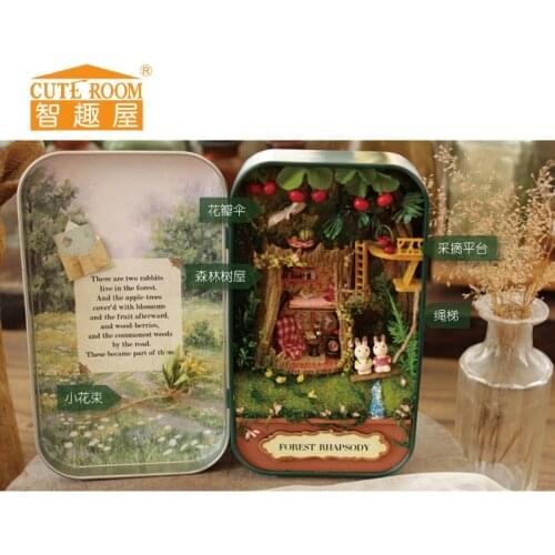 Doll House Diy miniature puppenhaus 3D Wooden Puzzle miniaturas Furniture House Doll For Birthday Gift Toys -Forest Rhapsody