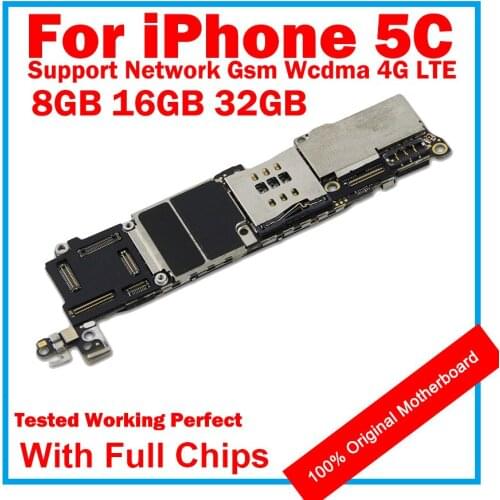 For iPhone 5C Motherboard 8GB/16GB/32GB 100% Mainboard Free ID With Full Chips for iphone 5c mainboard