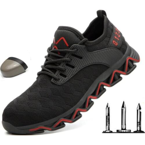 New Work Safety Shoes Men 2019 Fashion Sneakers Ultra-light Soft Bottom Men Anti-smashing Indestructible Steel Toe Work Boots