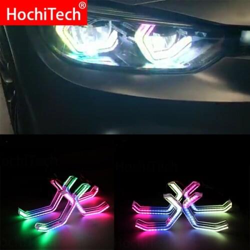 RGBW Multi color ICONIC M4 Style Crystal Angel Eyes Kit day light DRL for BMW M4 F80 2 3 4 5 series F30 F31 F32 F34 M2 F10