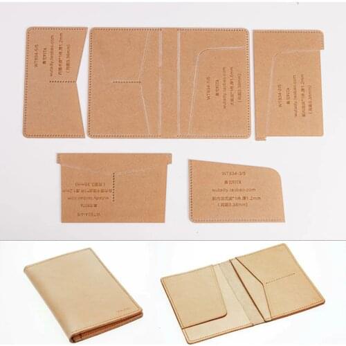 WUTA 834 1 Set Acrylic Template DIY Leather Passport Holder Templates Clear Acrylic Leather Pattern Handcraft Craft- 2mm Thick