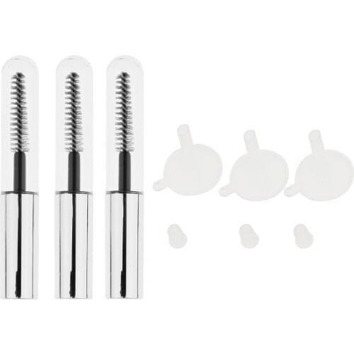Set of 3Pcs 4ml Empty Mascara Tube Comes with Eyelash Wand Eyelash Cream Container Bottle Inserts Funnels