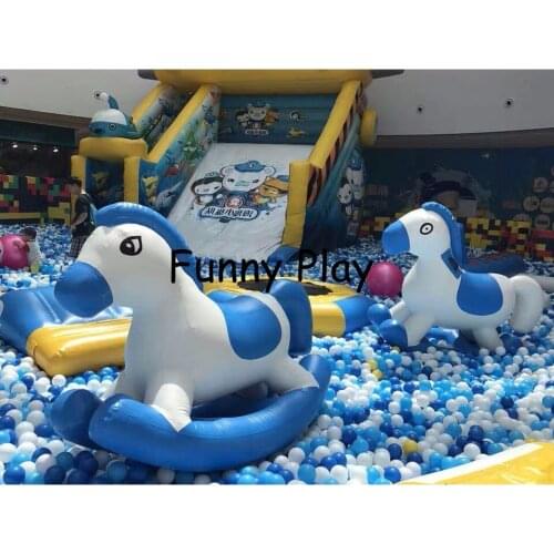 PVC inflatable panda rocking horse for adult Inflatable park cartoon air rocking toy animal inflatable cock-horse