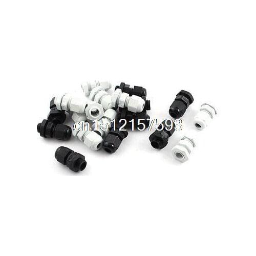 Nylon Waterproof Cord Grip 3.5-6mm Dia Cable Glands Connector PG7 18Pcs