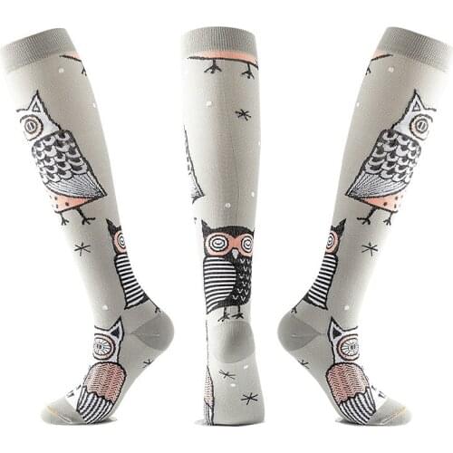 Multi-color Women Men Long Compress Socks Knee High Compress Stretch Breathable Outdoor Party Elastic Nursing Calf Socks Female