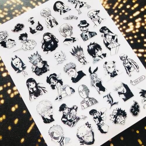 Newest TSC-277 series black white designs 3d nail art sticker nail decal accessories