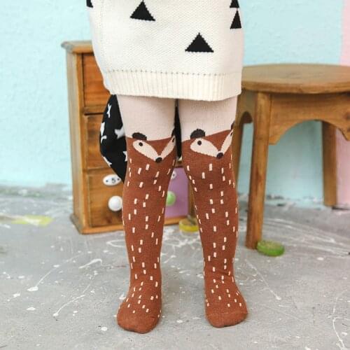 New Autumn Cartoon Fox Baby Girl Tights Cotton Cute Children Stocking Pantyhose For Kid 0-5 Years best selling YYT358