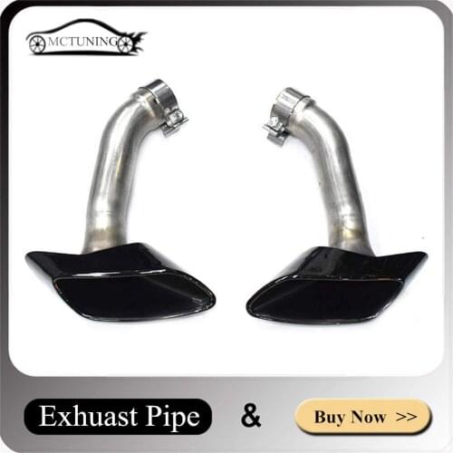 One Pair Car Styling Exhaust Pipe For B-MW X6 E71 2008 2009 2010 2011 2012 2013 Carbon Fiber Stainless Steel Muffler Tip