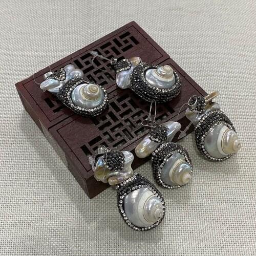 Shell Necklace Pendant Inlaid Circular Vortex Making Craft Jewelry Accessories Wholesale Earrings Decoration Combination Gift