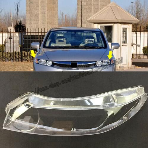 Fit For Honda Civic 2006-2011 Headlight Headlamp Lens Cover Right&Left 2pcs