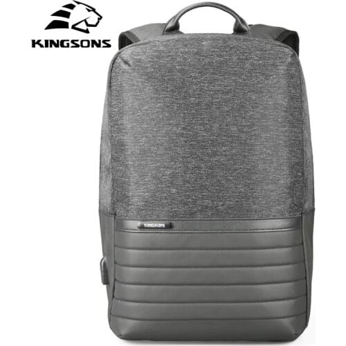 Kingsons 15 inch Laptop Backpack USB Charging Anti Theft Backpacks Men Travel Backpack Waterproof School Bag Male Mochila