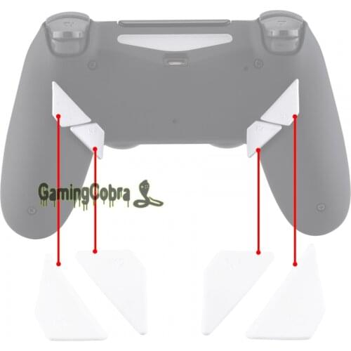 EXtremeRate White Replacement Redesigned Back Buttons K1 K2 K3 K4 Paddles for PS4 Controller Dawn Remap Kit