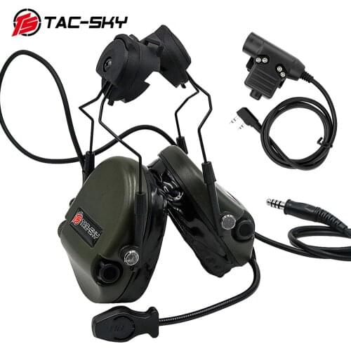 TAC-SKY TEA Hi-Threat Tier Tactical Helmet Headphone Outdoor Hunting Tactical Calling Equipment Tactical Headset and PTT U94