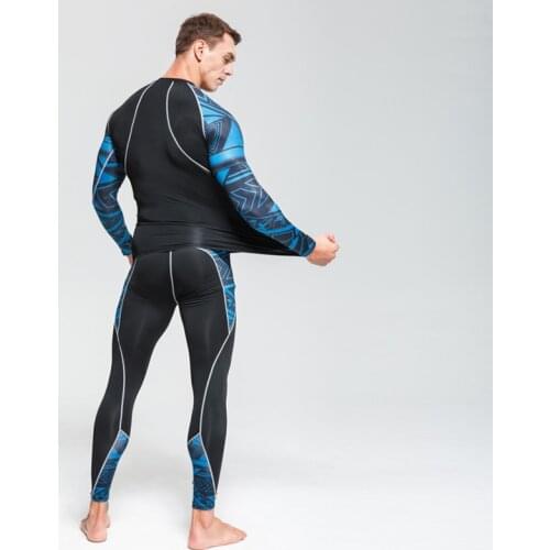 Top Mens Clothing Base Layer Thermal Underwear Fitness Training Compression Tights Running Shirts Man Leggings Rashgard male