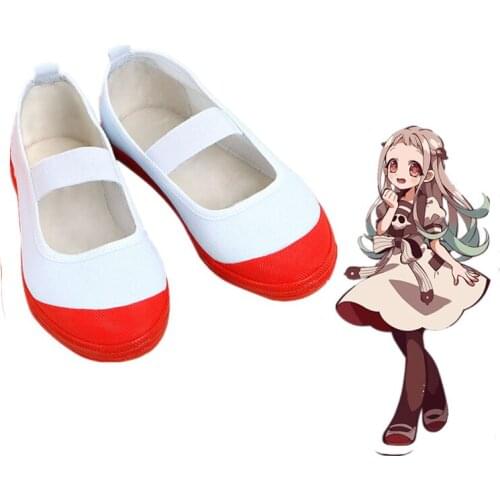 Yashiro Nene Cosplay Shoes Women Sport Shoes Anime Toilet-bound Hanako-kun Cosplay Shoes School Girl Dancing Shoes White Red