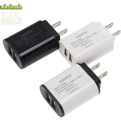 2usb 2pin US Dual USB Charger 2 in 1 5V 2A AC America wall power adapter charging charger for sumsung for huawei Xiaomi 50pcs