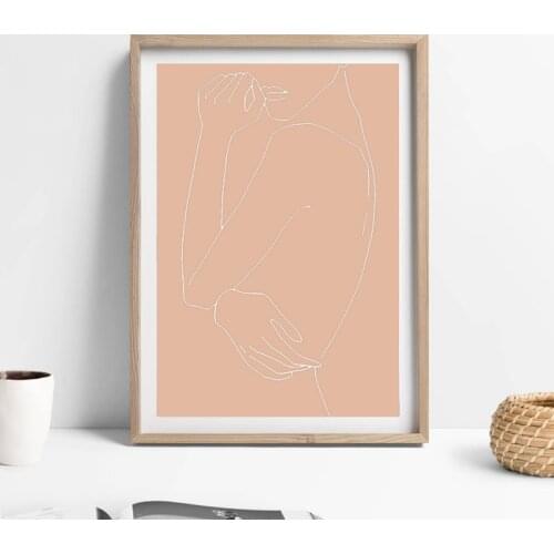 Female Figure Prints Modern Minimalist Poster Women Back Figure Wall Art Canvas Painting Picture Contemporary Artwork Home Decor