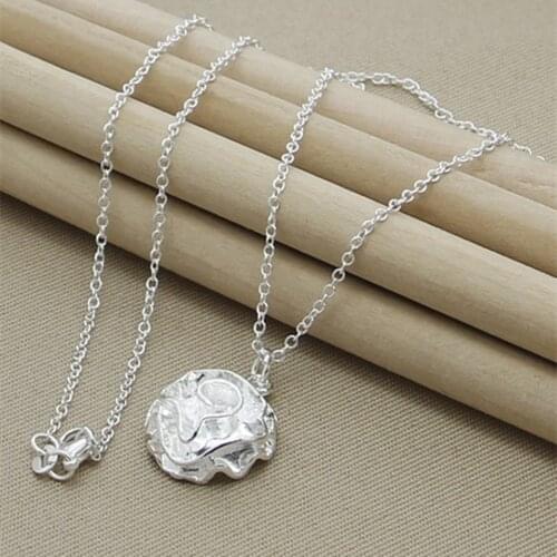High Quality Fashion 925 Sterling Silver Rose Flower Pendant Necklace For Women Valentines Day Gifts