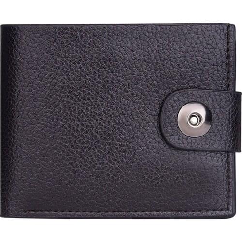 1 Pcs Men Wallet Purse Short Design PU Leather Solid Color for Money Cards Coin New
