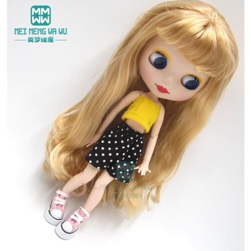 1pcs Blyth Doll Clothes fashion Halter T-Shirt, Polka Dot Shorts for Blyth Azone1/6 doll accessories