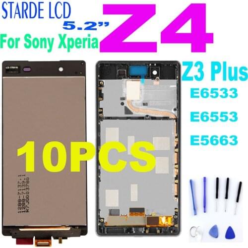 10PCS Original 5.2'' For Sony Xperia Z3 Plus E6553 E6533 E5663 LCD Display Touch Screen Digitizer Assembly For Sony Z4 Z3+ LCD