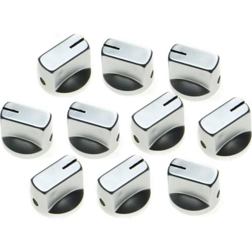10x Silver Guitar AMP Effect Pedal Knobs Davies 1510 Style Pointer Knob 1/4" 6.4mm Shaft Potentiometer Knob for Pots