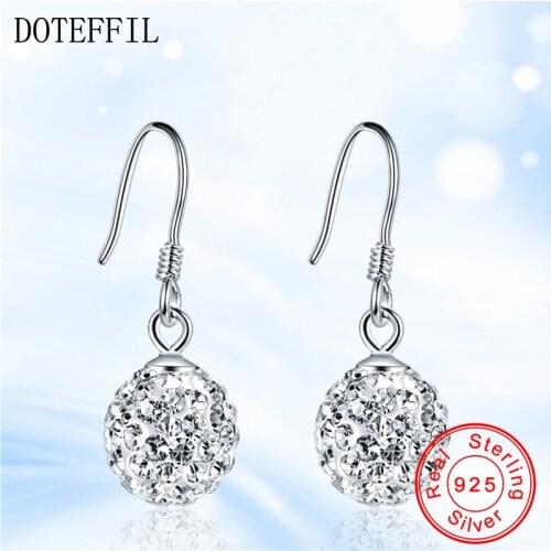2020 New Arrival Hot Sell Fashion Shiny Crystal Zircon 925 Sterling Silver Ladies Drop Earrings Jewelry Gift Wholesale Gift
