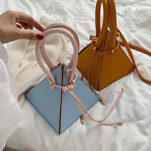 2021 Designer leather handbag Mini Triangle Women Clutch Purse Hand Bag Lady Famous Brand Chains Tote Bags