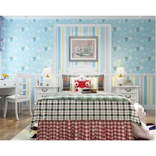 Beibehang Nonwoven 3d wallpaper Childrens room dream personality stripes Boys girls bedroom wall papers home decor papier peint