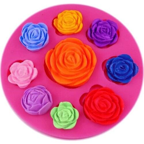 3D Flowers Silicone Mold Rose Shape Handmade soap mould Fondant chocolate silicone mold for cake decorating tools F0758