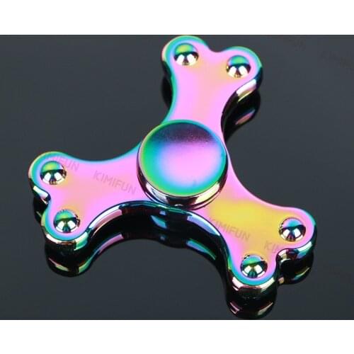606 bearing Multicolor Bone Tri Hand Spinner Toy Zinc Alloy ADHD Austim Hand Toy Fidget Spinner Adult Gift kimifun