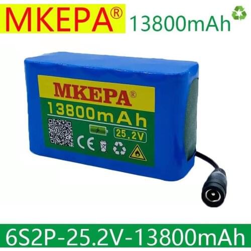 6s2p 24V 13.8Ah 18650 agli ioni di litio battery pack 25.2v 13800mAh elettrico della bicicletta batteria con