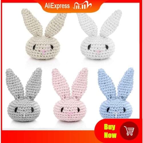 Handmade Crochet Cotton Rabbit DIY Baby Pacifier Chain Accessories Infant Newborns Teether Toy Gifts