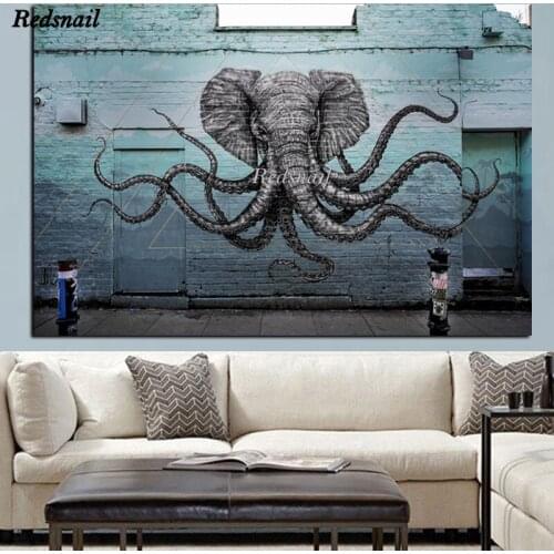 Diamond Embroidery,Hybrid Elephant Octopus Creature,5D,diy Diamond Painting cross-stitch,full Drill Mosaic Wall Art EE1026