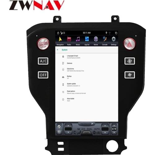 Android 9 Tesla style Car GPS Navigation For Ford Mustang 2015+ Car Stereo Headunit Multimedia Player Radio Tape Recorder No DVD